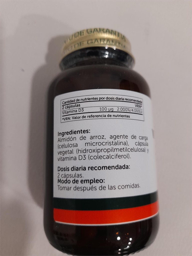Foto 2 VITAMINA D3. 2000 UI. 120 CAPSULAS 